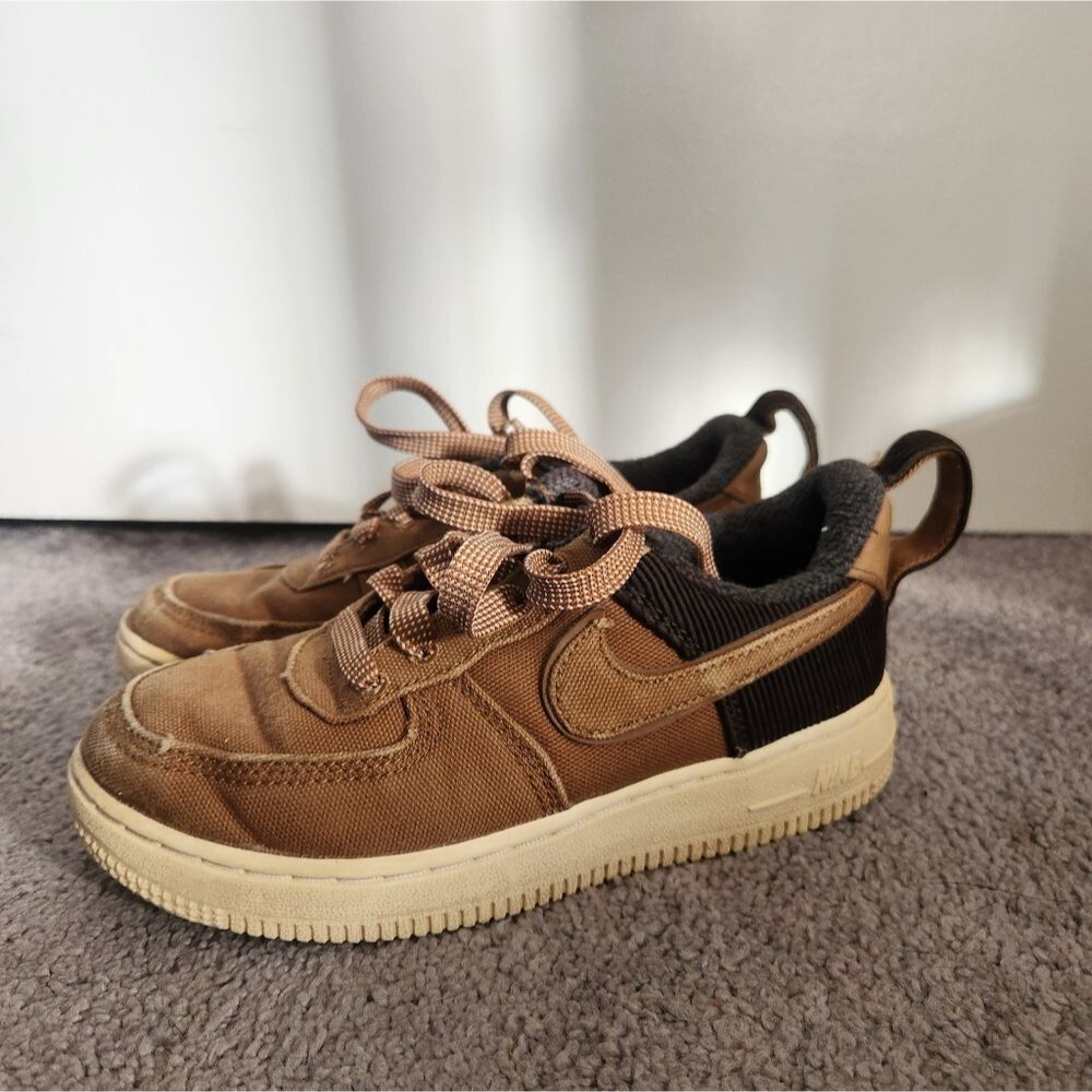 Nike x Carhartt WIP | Air Force 1 07 Duck Canvas Ale Brown Sneakers Size 1 Youth